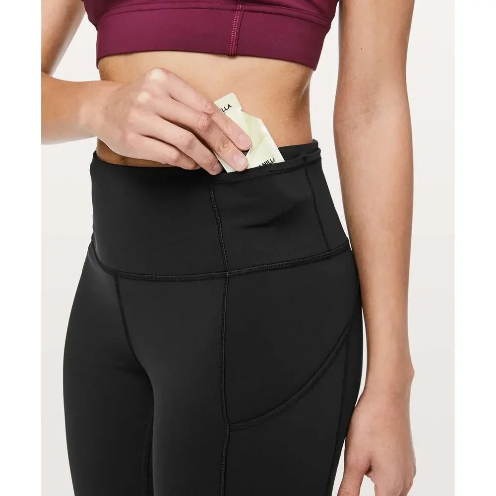 LULULEMON Fast & Free 7/8 Tight II *Non-Reflective Nulux 25" Size 6 Black - Picture 4 of 9